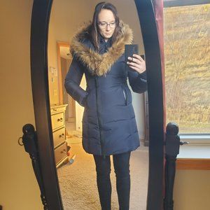 BEAUTIFUL Mackage Adali double zipper coat with fur collar